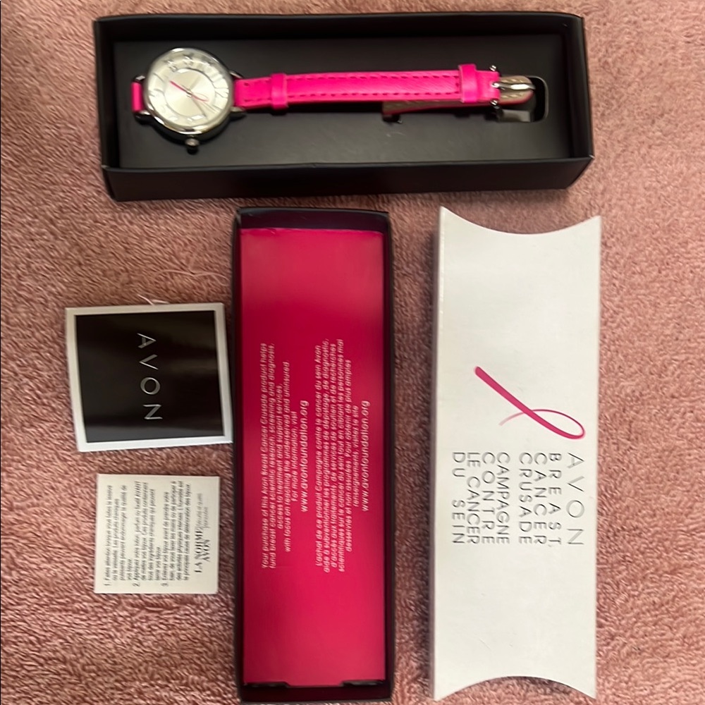 Avon Breast Cancer Crusade Pink Ribbon Watch